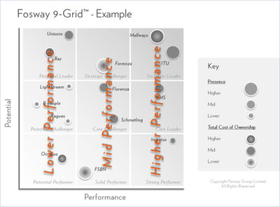 Fosway 9-Grid highlighting the bands of Performance